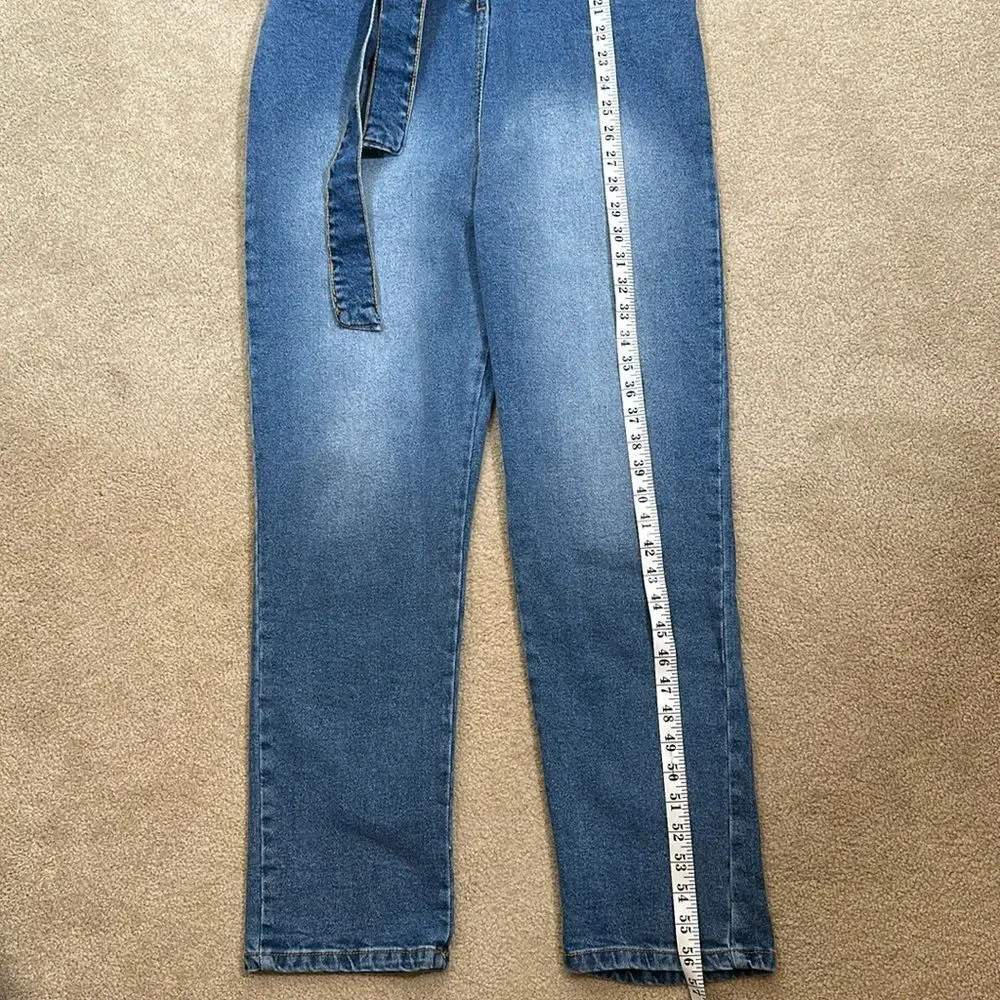 Avec Les Filles Denim Jumpsuit Shortsleeve Blue Cowgirl Cowboy Women Size 30 - Picture 6 of 11